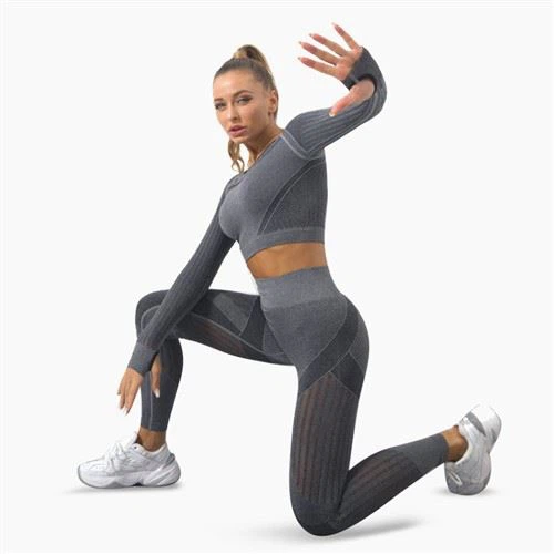 Striped Hollow Breathable Training Suit